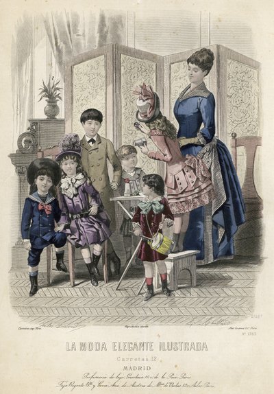 Francouzská módní deska, konec 19. století od French School