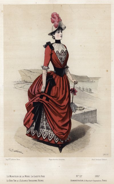 Francouzská módní deska, konec 19. století od French School