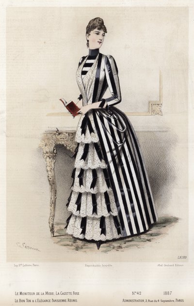 Francouzská módní deska, konec 19. století od French School