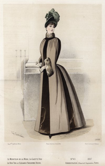 Francouzská módní deska, konec 19. století od French School