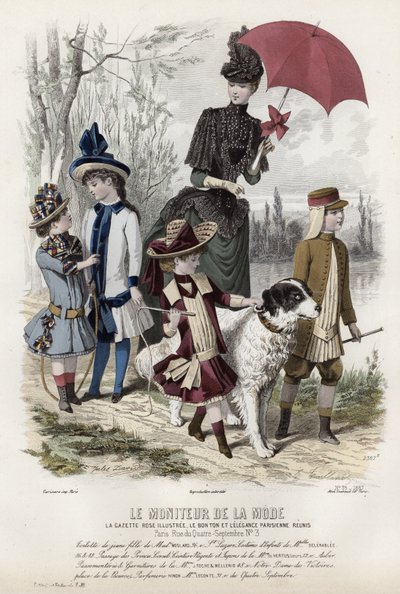 Francouzská módní deska, konec 19. století od French School