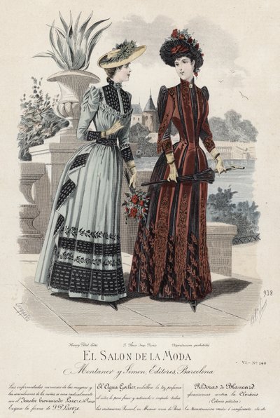 Francouzská módní deska, konec 19. století od French School