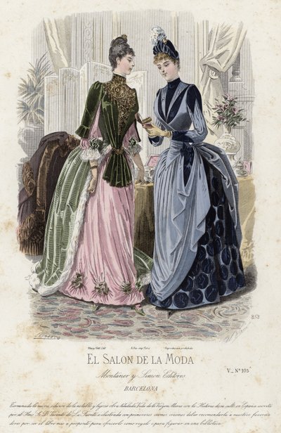Francouzská módní deska, konec 19. století od French School