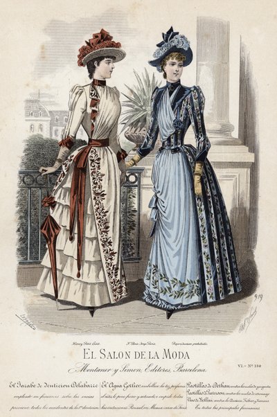 Francouzská módní deska, konec 19. století od French School