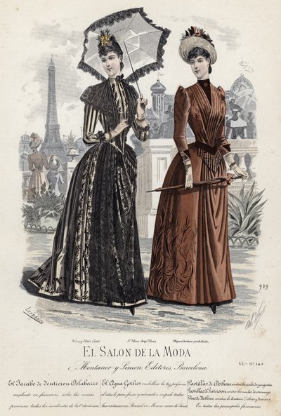 Francouzská módní deska, konec 19. století od French School