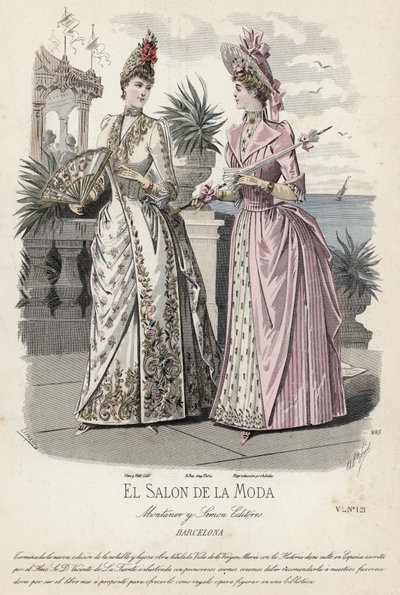 Francouzská módní deska, konec 19. století od French School