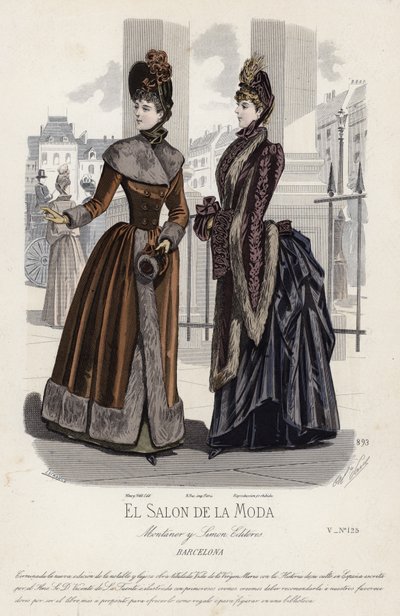 Francouzská módní deska, konec 19. století od French School