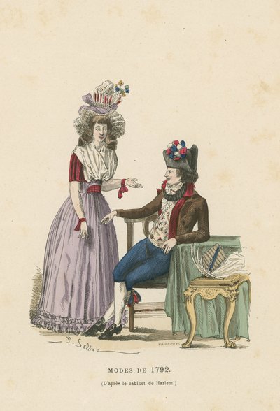 Francouzská móda z roku 1792 od French School