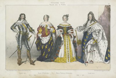 Francouzští králové a královny starší větve Bourbonů od French School