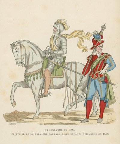 Francouzský vojenský kostým, konec 16. století od French School