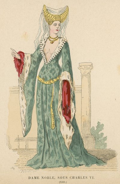Francouzská šlechtična za vlády Karla VI., 1380 od French School