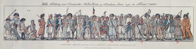 Francouzští vojáci v Německu, 1795 (barevná rytina) od French School