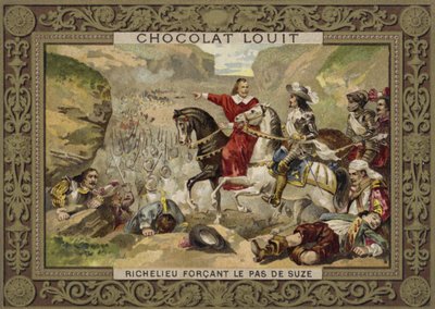 Francouzské jednotky pod velením kardinála Richelieu si vynutily průsmyk u Suza, Savojsko, 1629 od French School