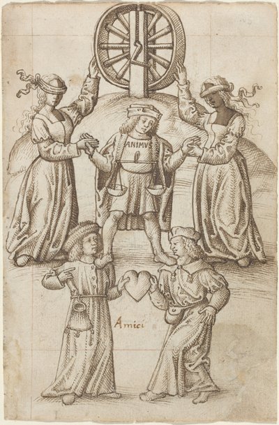 Přátelství je rovnost; přítel je jiné já [fol. 10 recto], asi 1512-1515 (tuš na papíře) od French School
