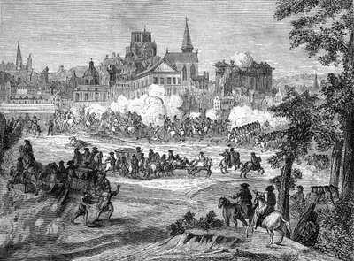 Fronde: Bitva u Faubourg St Antoine se odehrála 2. července 1652 v Paříži od French School