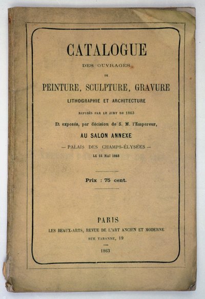 Přední strana katalogu pro Salon des Refuses, 1863 od French School