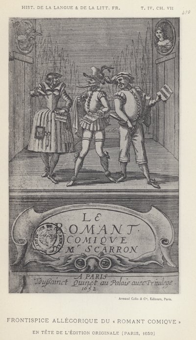 Alegorický frontispis římského komiksu (litho) od French School