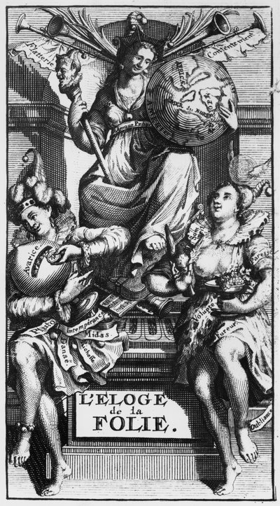 Frontispis k In Chvála bláznovství od Desideria Erasma od French School