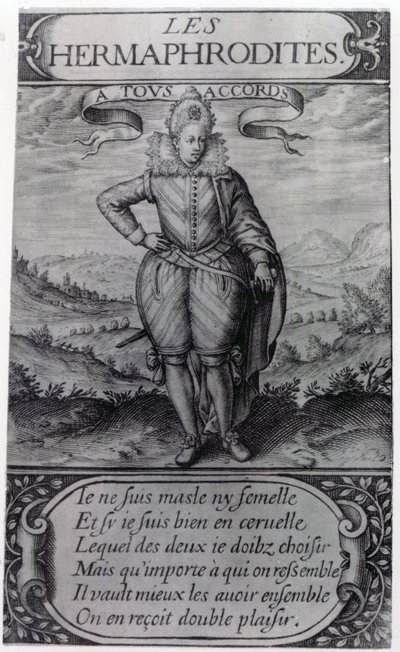 Frontispis k Les Hermaphrodites, Thomas Artus, 1605 od French School
