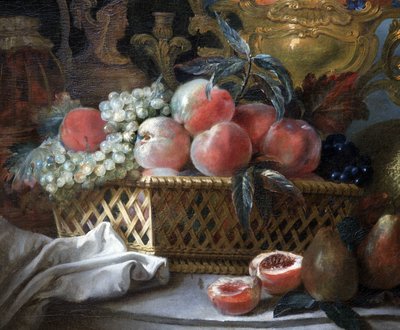 Váza a košík na ovoce (detail). c.1770 (olej na plátně) od French School