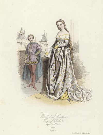 Kompletní kostým z doby vlády Karla V. Francie od French School