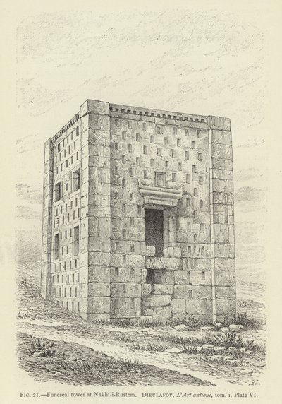 Pohřební věž v Nakht-i-Rustem od French School