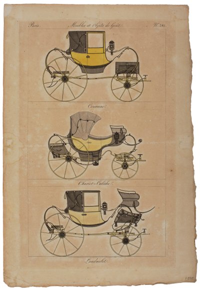 Furniture and Objects of Taste, č. 32, Phaeton Simple (barevná rytina) od French School