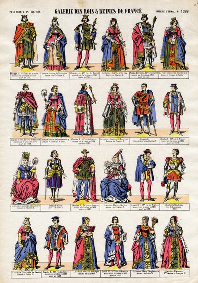 Galerie králů a královen Francie od Filipa V. po královnu Eleonoru. od French School
