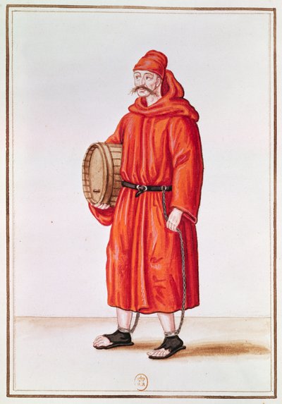 Galley Slave z Benátek (akvarel na papíře) od French School