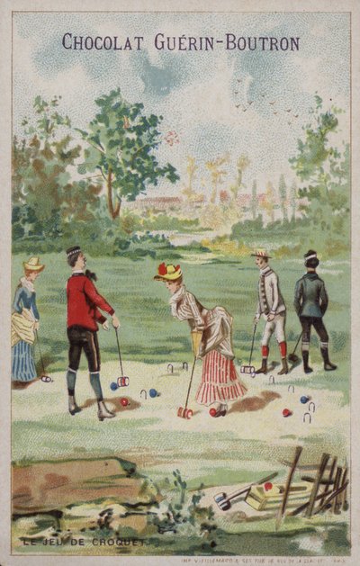 Hra kroket (chromolitho) od French School