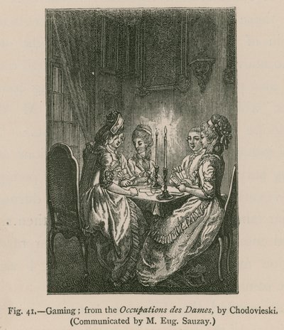 hraní her; z Occupations des Dames, od Chodovieskiho od French School