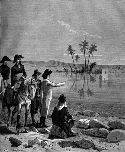 Gaspard Monge, hrabě z Peluse (1746 - 1818), francouzský matematik během tažení (expedice) do Egypta (1798-1801) pozoroval fenomén fata morgána. od French School