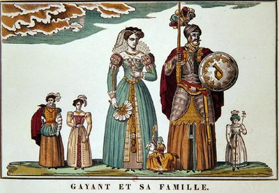 Gayant a jeho rodina, Imagerie de Lille (barevné lito) od French School