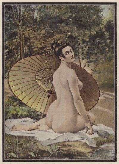 Gejša se koupe (barevná litho) od French School