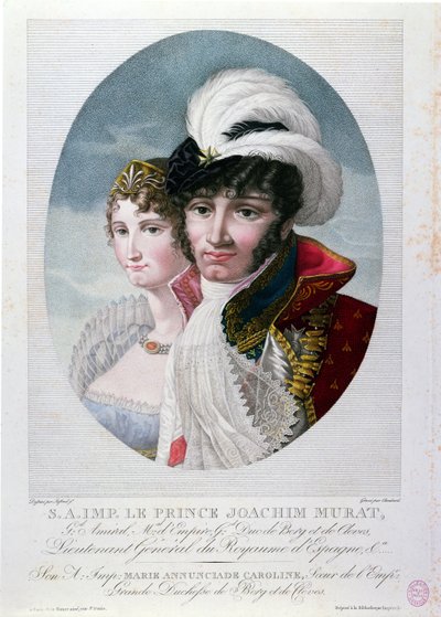 Generál Joachim Murat (asi 1767-1815) a jeho manželka Caroline Bonaparte (1782-1839) od French School
