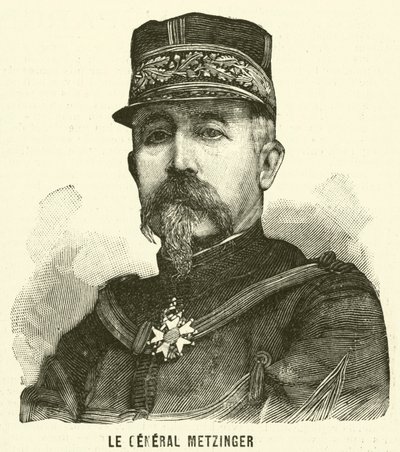 Generál Leon Frederic Hubert Metzinger, francouzský voják (rytina) od French School