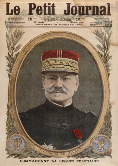 Generál Louis Archinard, ilustrace přední obálky z Le Petit Journal, příloha ilustrovaná, 21. října 1917 od French School