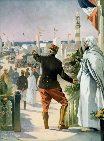 Celkový pohled na francouzsko-marockou výstavu v Casablance, z Le Monde Illustre, 22. dubna 1916 od French School