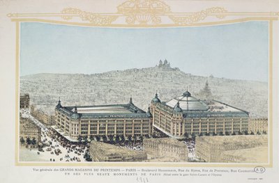 Celkový pohled na pařížský obchodní dům Printemps, 1911 od French School