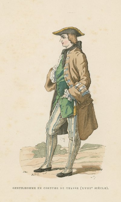 Gentleman v loveckém oděvu, 18. století od French School