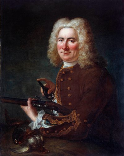 Pán s kamínkovou puškou. Anonymní obraz 18. století. Gien, Musee de la chasse - Gentleman s křesadlovou zbraní. Anonymní obraz 18. století. Muzeum myslivosti, Gien, Francie od French School
