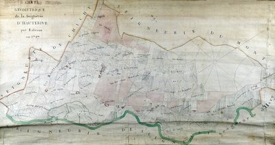 Geometrická mapa seigneury Hauterive od Labrune v roce 1787. od French School