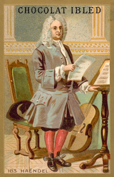 George Frideric Handel , britský skladatel německého původu (chromolitho) od French School