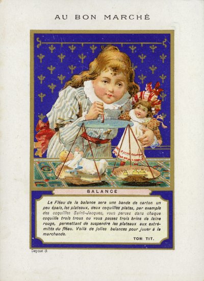 Dívka si hraje s váhy od French School