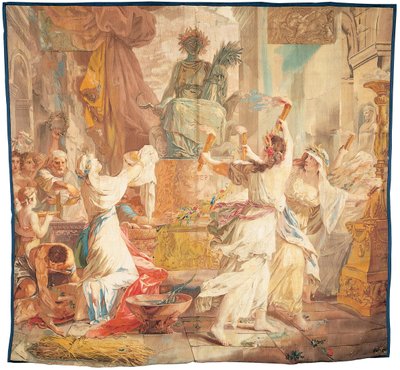 Gobelínový gobelín známý jako „Léto“ nebo „Svátky Ceres“ od French School