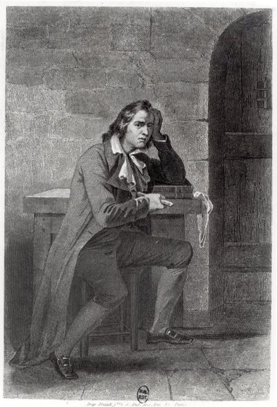 Gracchus Babeuf (1760-97) bodající se (rytina) (čb foto) od French School