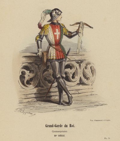 Velká stráž krále, Crennequinier, XV. století (barevná rytina) od French School