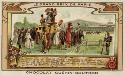 Paříž Grand Prix koňský dostih, Longchamps (chromolitho) od French School