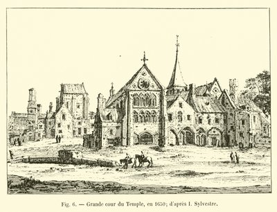 Velké nádvoří chrámu, v roce 1650; po mně Sylvester od French School