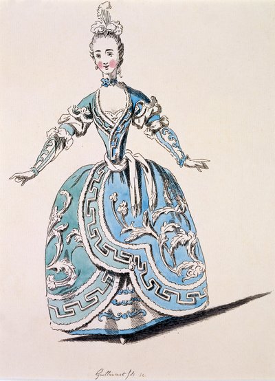 Řecký kostým pro sbor ve Scanderbegu, faksimile A. Guillaumot fils, 1763 (ručně kolorovaná rytina) od French School